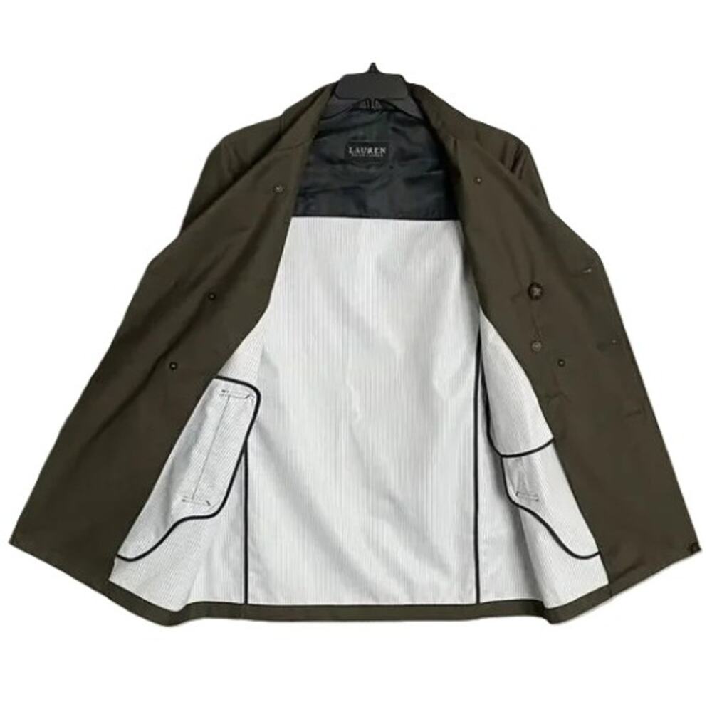 Lauren Ralph Lauren Coat Men's 40S All-Weather Coat Double-Breasted Olive NEW - Picture 7 of 12